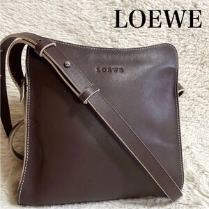 Loewe Chocolate Brown Leather Shoulder Bag